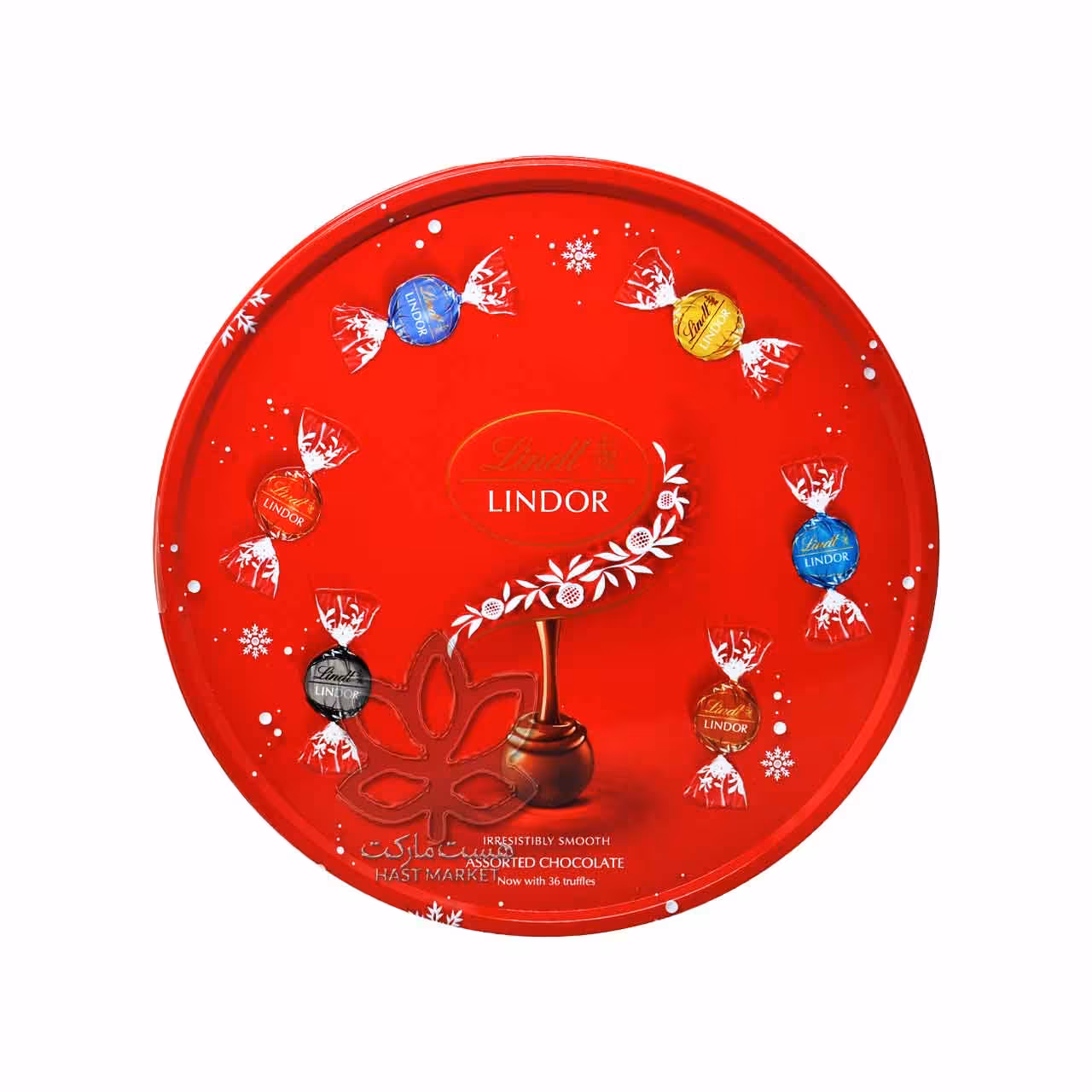 شکلات کادویی مخلوط 450 گرم جعبه فلزی لیندور لینت - lindt