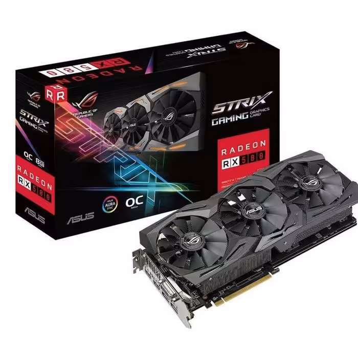 کارت گرافیک ایسوس مدل راگ استریکس آر ایکس 580 O8G گیمینگ با حافظه 8 گیگابایت