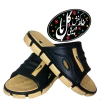 دمپایی پسرانه میانه آرمین نایک کرم رویه مشکی