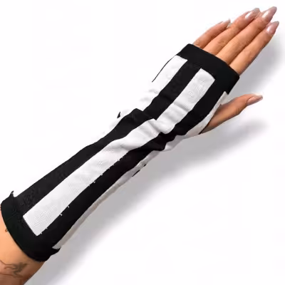 ساقدست سفید مشکی انگشتی نخ پنبه فری سایز