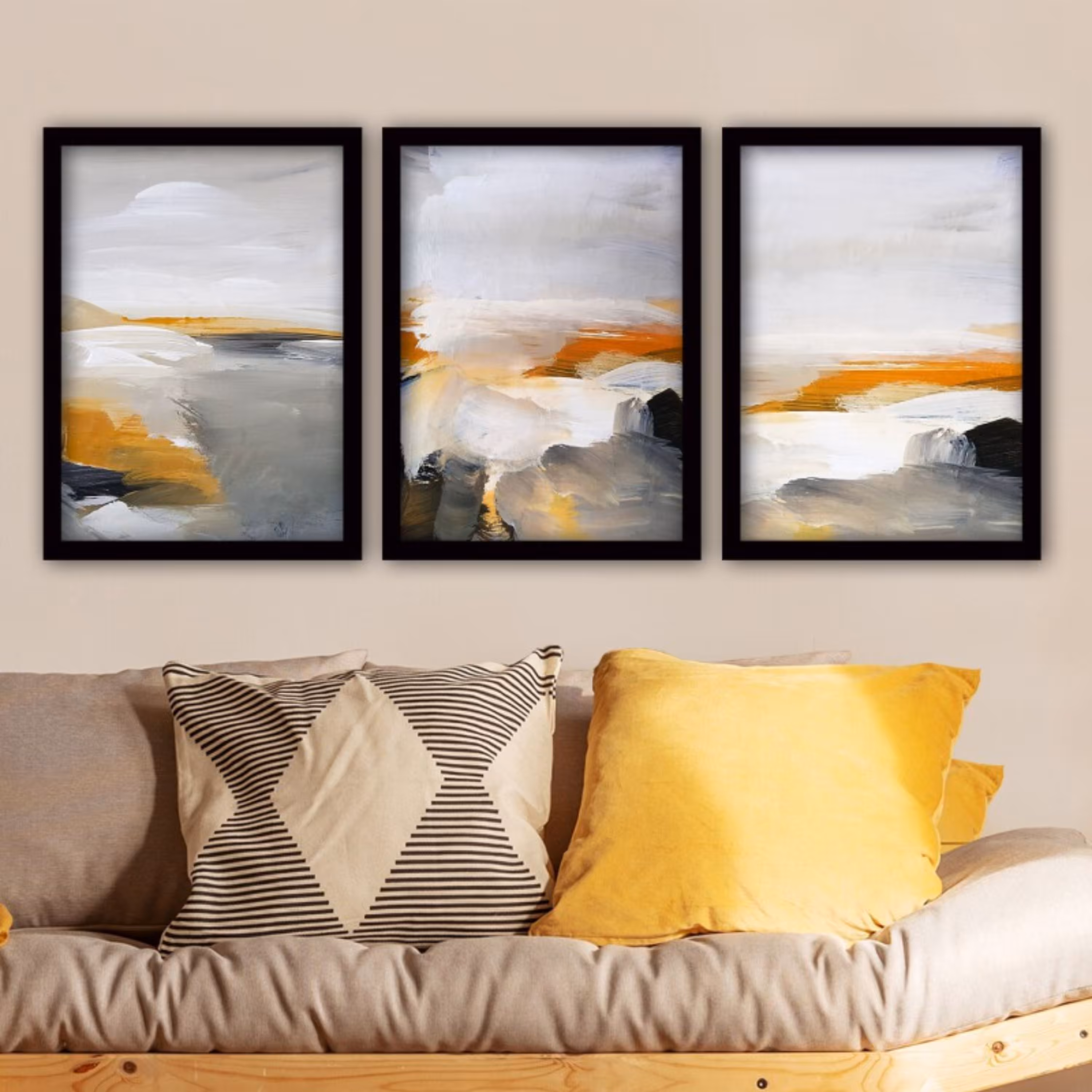 تابلو دکوراتیو مدرن آبرنگ  مجموعه 3 عددی  