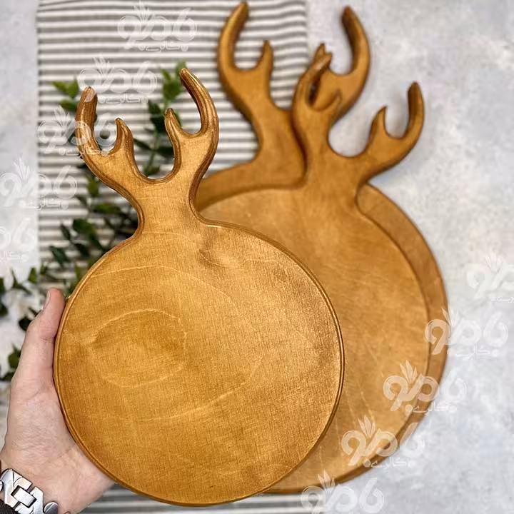 تخته سرو چوبی گوزن گرد 4شاخ