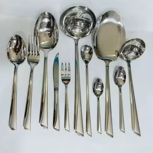 سرویس قاشق چنگال 24 نفره 144 پارچه مارک یونیک طرح ناخنی ( آهنربا نگیر)