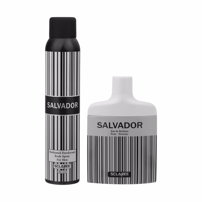 ادو پرفیوم مردانه اسکلاره مدل Salvador حجم 85 میلی لیتر به همراه اسپری مردانه مدل Salvadorحجم 200 میلی لیتر
