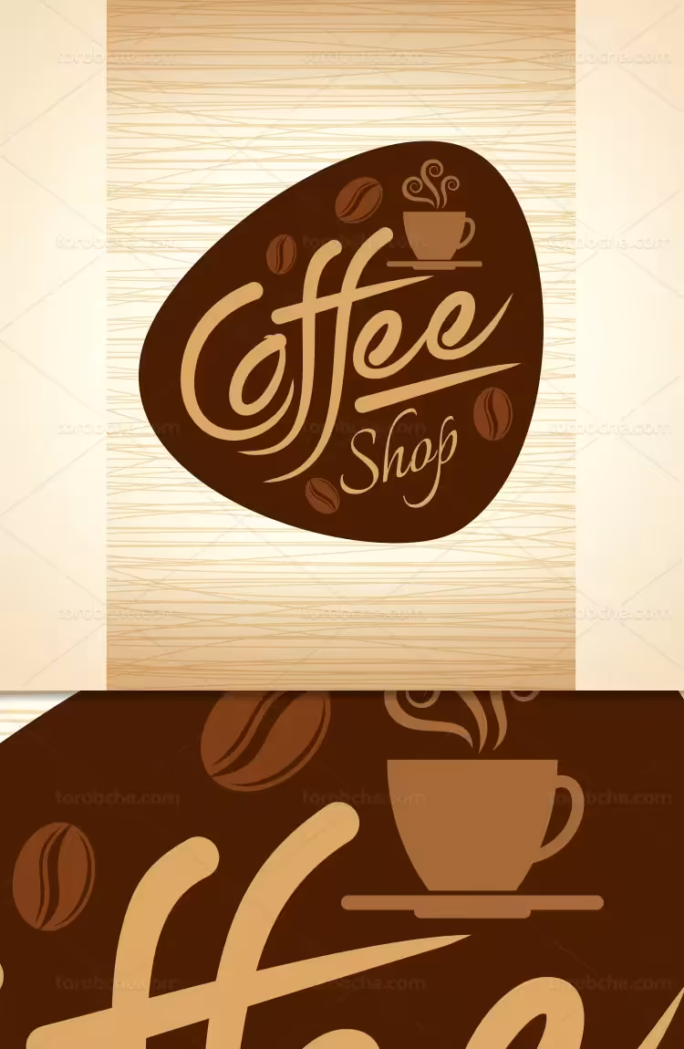 وکتور طرح لوگو کافی شاپ | گرافیک با طعم تربچه