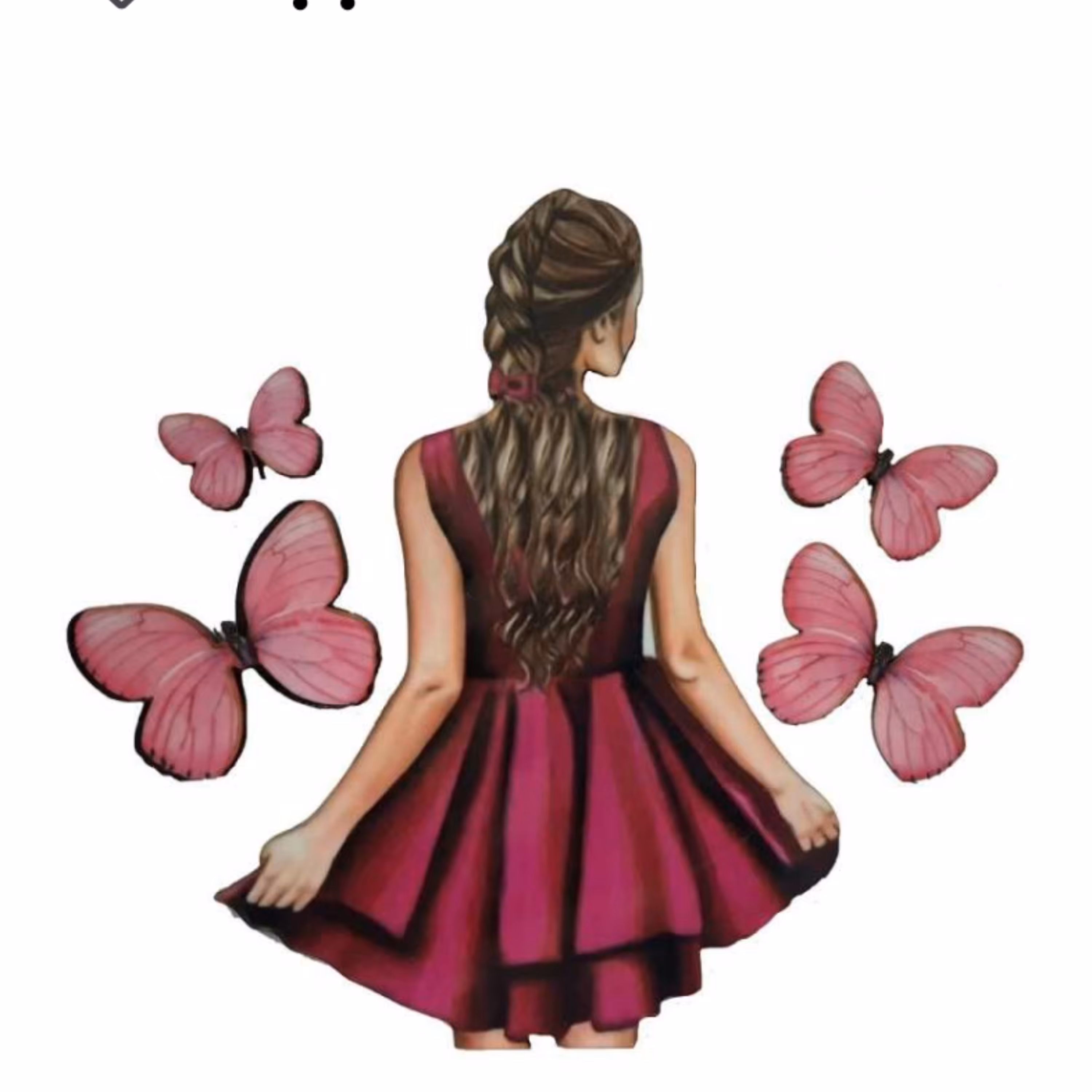 تاپر تزیین کیک بهگز مدل دختر بنفش مجموعه 5عددی