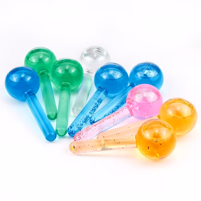 ماساژور  صورت مدل گوی  یخی رنگی آرایشی آبی بنفش صورتی