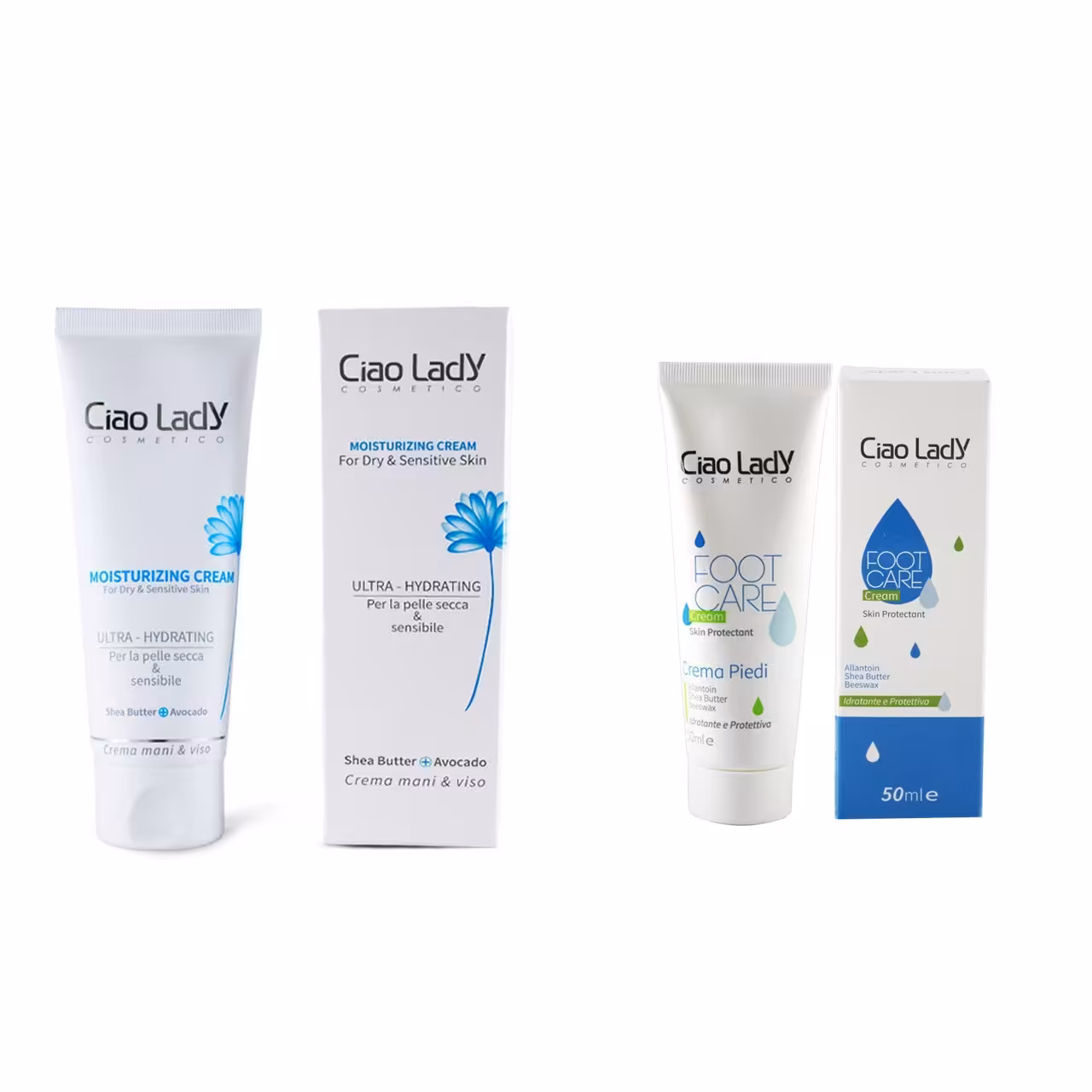 کرم مراقبت از پا چائولیدی حجم 50 میلی لیتر به همراه کرم مخصوص پوست خشک چائولیدی حجم 100میلی لیتر مدل Moisturizing