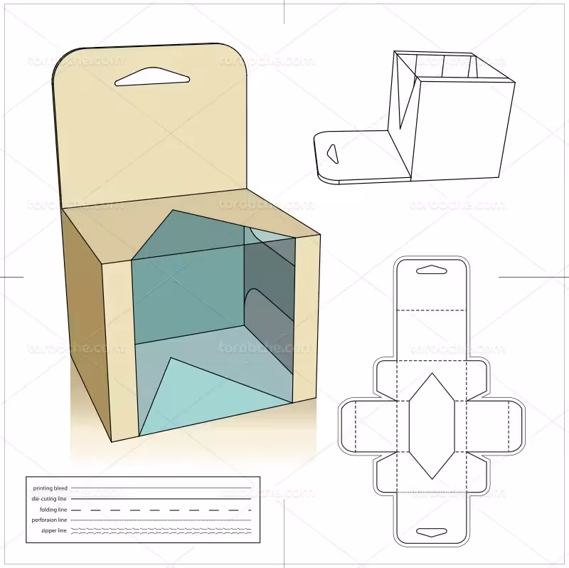 وکتور صفحه گسترده جعبه طلقی | گرافیک با طعم تربچه