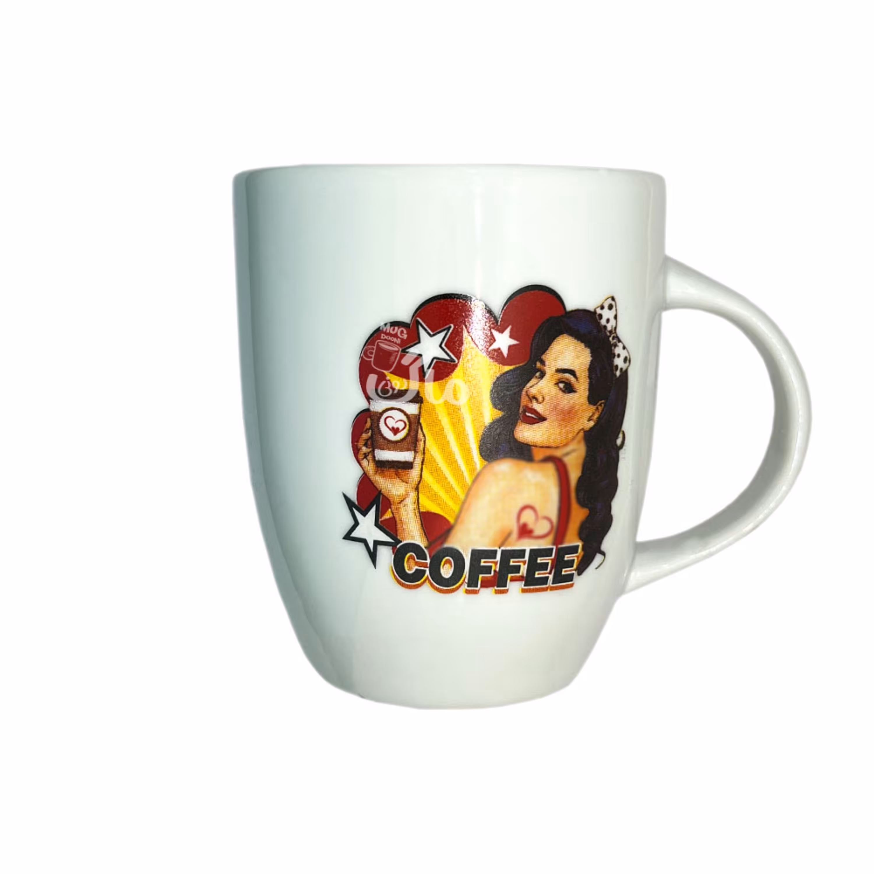 ماگ ارزان سرامیکی دخترانه فانتزی طرح دار  دوطرفه 06