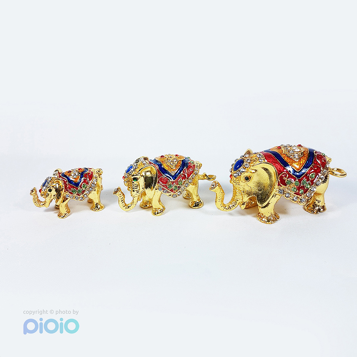 مجموعه سه عددی مجسمه فیل طرح برنجی عمده و کارتنی