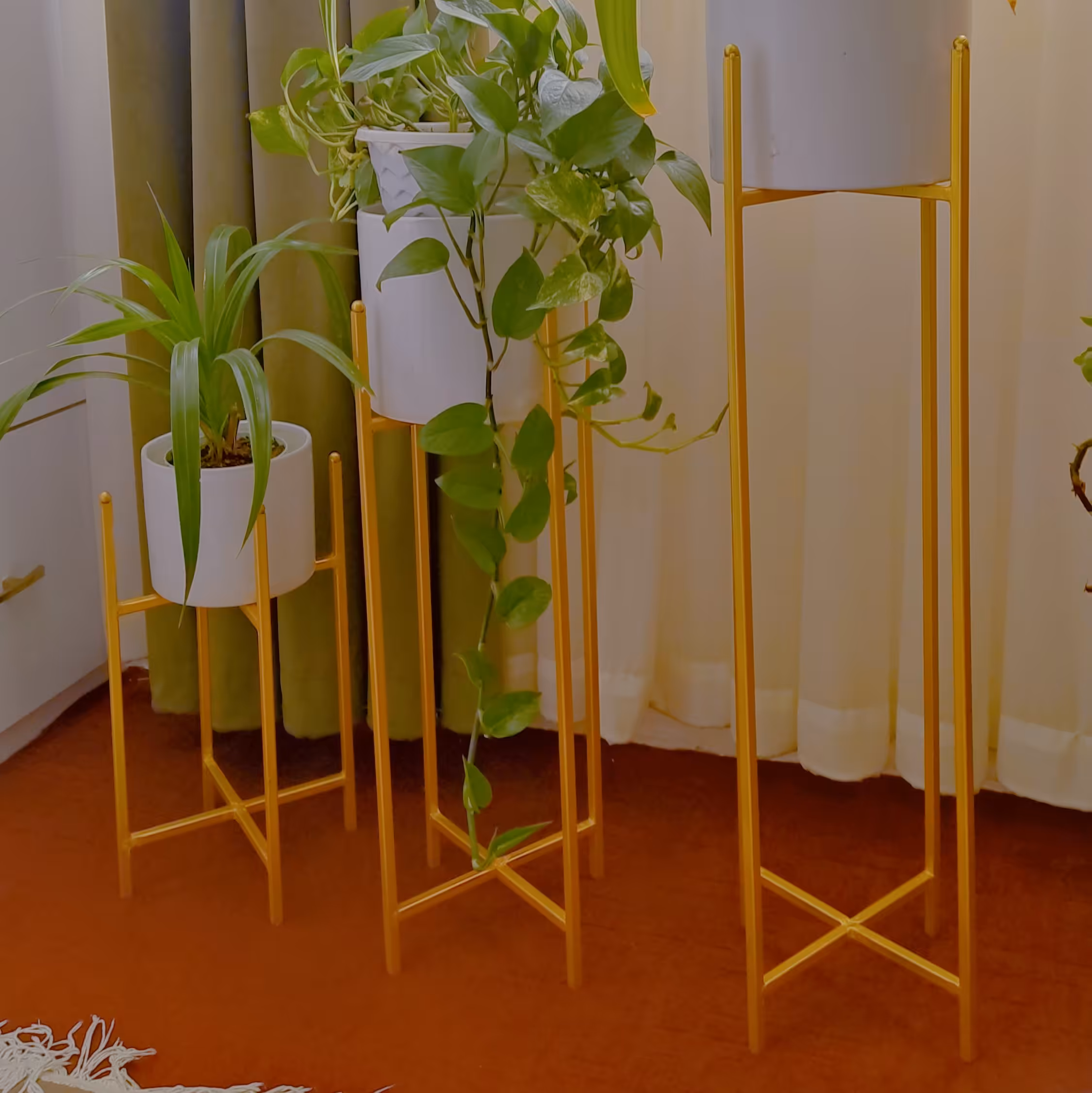 پایه گل فلزی ست سه تیکه