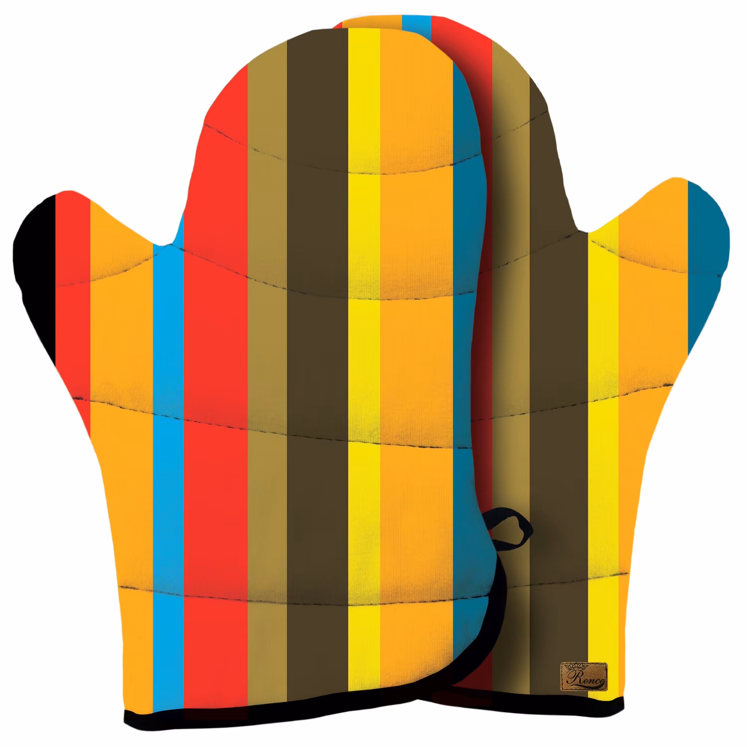 دستکش فر پارچه ای نسوز مخمل دو رو چاپ طرح راه راه سایز 20 در 32 مدل F1-87 شرکت رنس