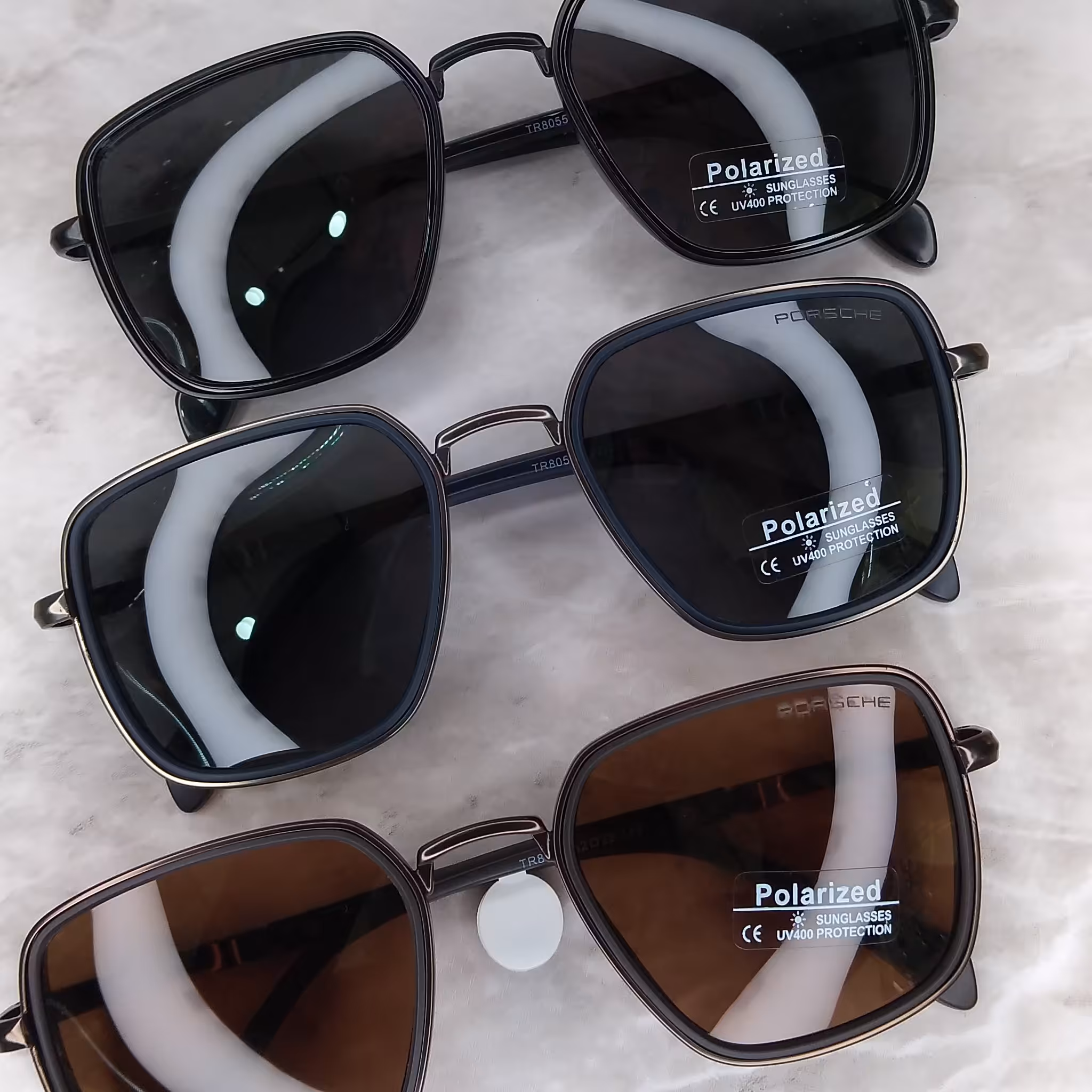 عینک آفتابی پلاریزه پورشه فلزوکائوچو دسته ها لولا فنردار