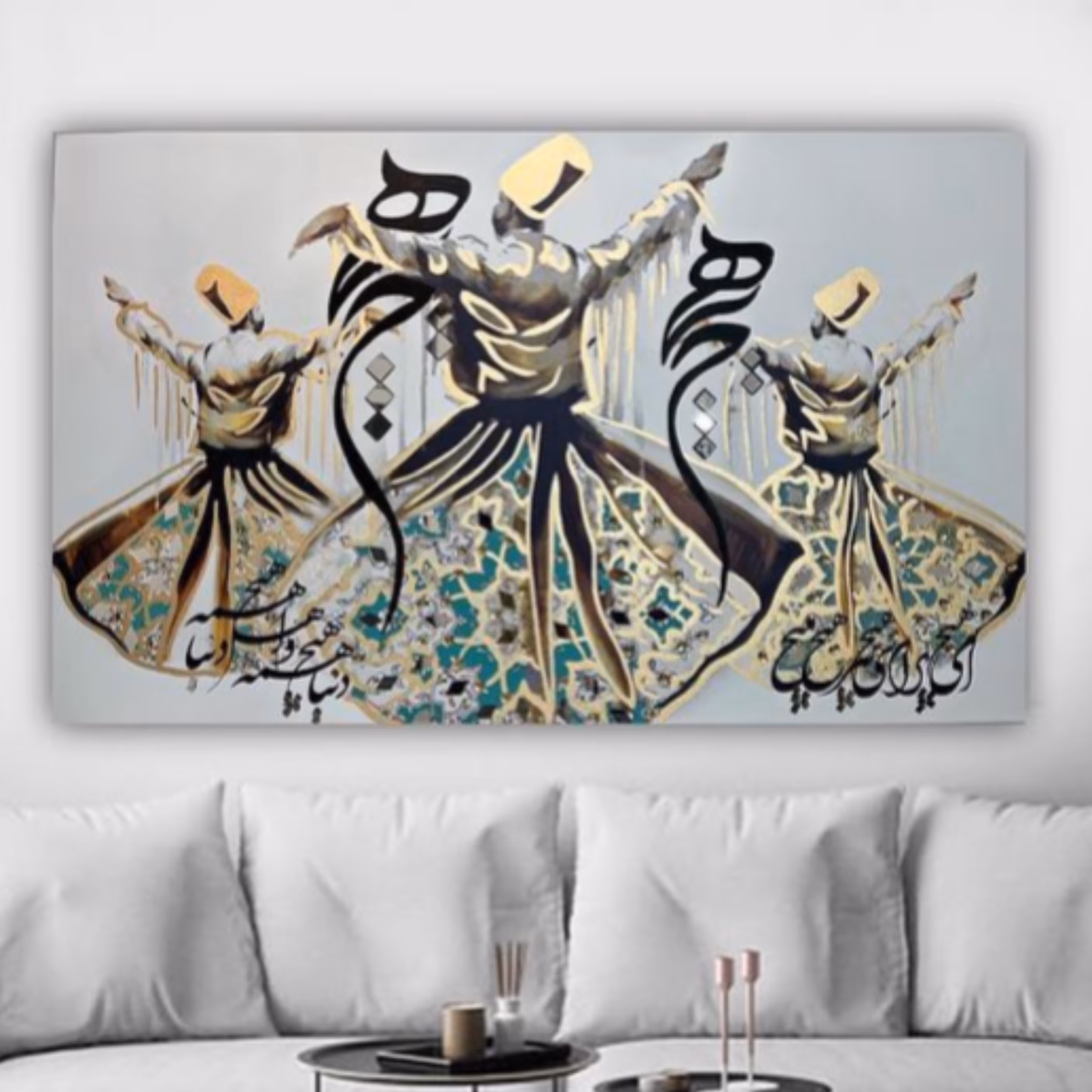 تابلو دکوراتیو رقص سما  ورقطلا ابعاد70در 120