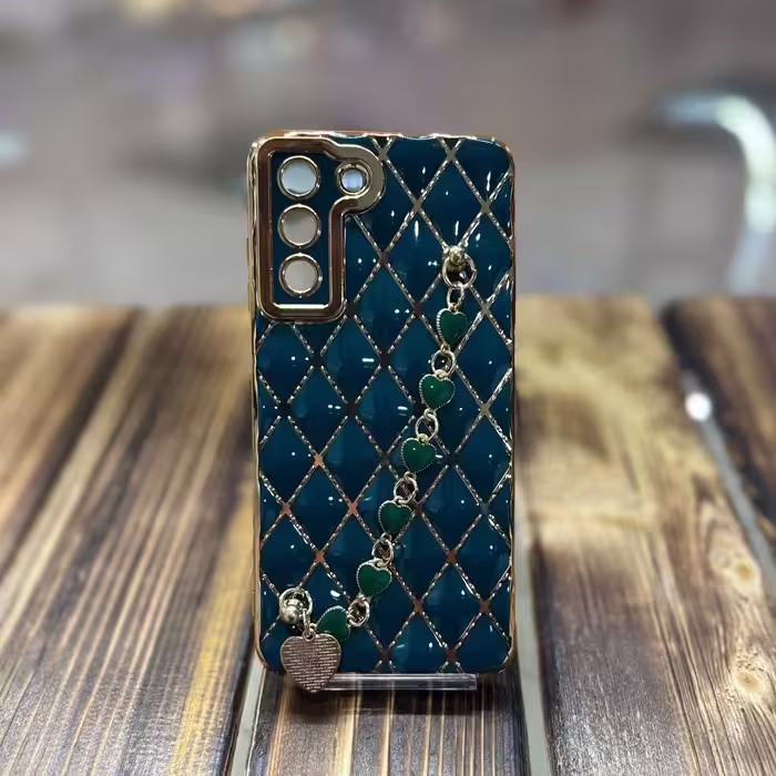 کاور مدل زنجیری مناسب برای گوشی موبایل سامسونگ Galaxy S21 FE رنگ سبز تیره