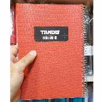 دفتر 100 برگ فنری تندیس - جلد طلقی ضخیم - فنر مارپیچ - سایز وزیری