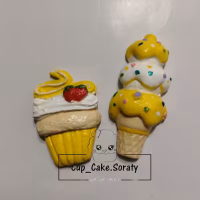 مگنت طرح بستنی و کاپ کیک بسته دو عددی