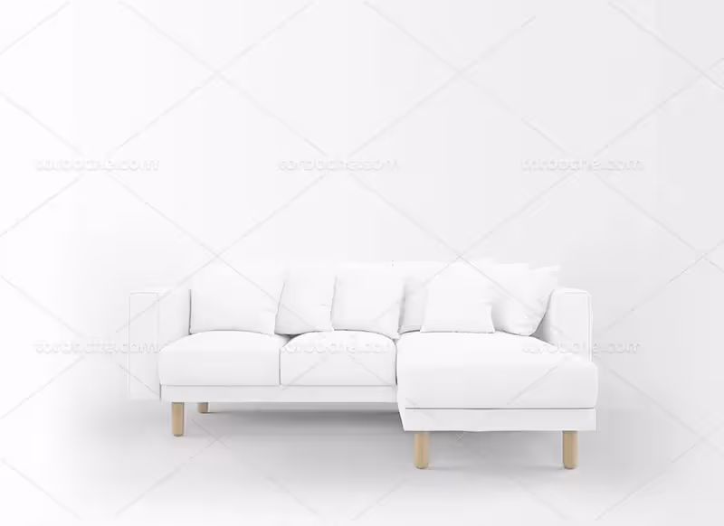 موکاپ مبل راحتی از زاویه رو به رو | گرافیک با طعم تربچه