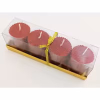 شمع اکلیلی استوانه ای قرمز پک 4 عددی