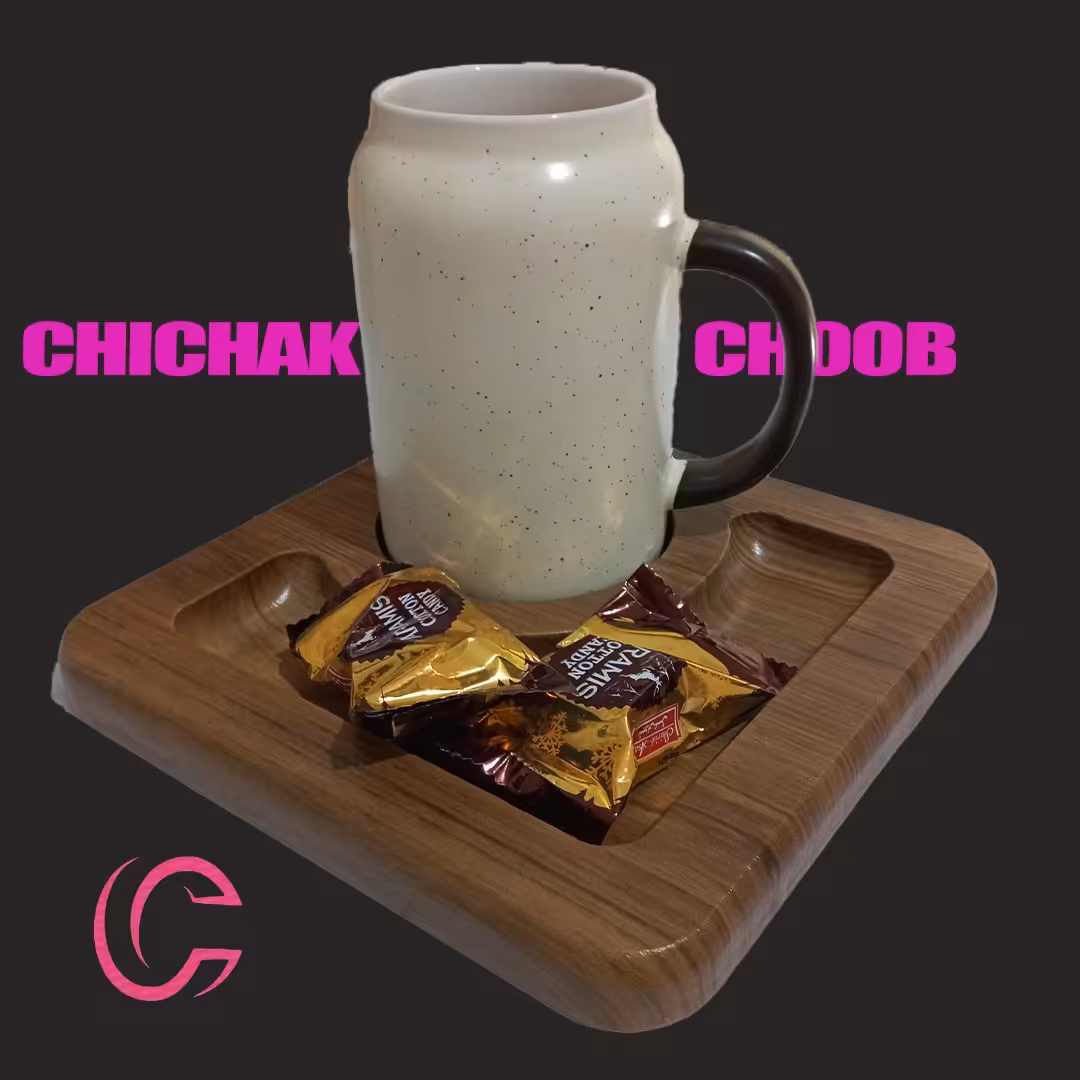 سینی چایی خوری جنس ام دی اف با روکش وکیوم.