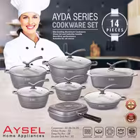سرویس قابلمه گرانیتی 14 پارچه مدل آیدا از برند آیسل