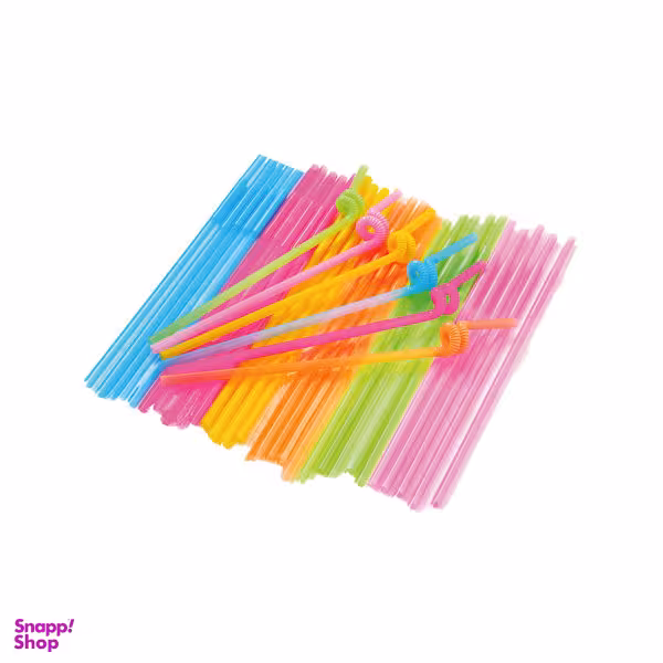 نی نوشیدنی مدل رنگارنگ بسته 100 عددی