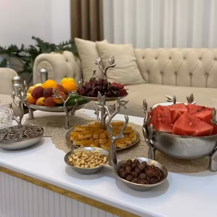 سرویس پذیرایی مدل گلبرگ نقره ای 