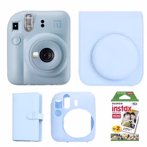 پک کامل دوربین چاپ سریع اینستکس مینی 12 فوجی فیلم Fujifilm Instax Mini 12 Blue Package