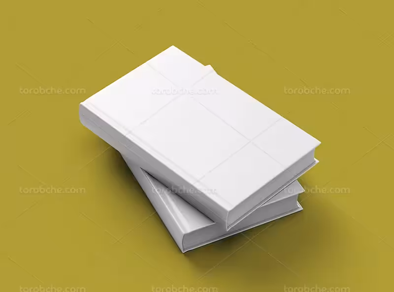 فایل موکاپ لایه باز کتاب از زاویه بالا | گرافیک با طعم تربچه
