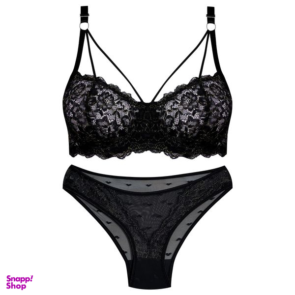 ست شورت و سوتین زنانه کارنا رز مدل فنردار کد 4863-2052 رنگ مشکی