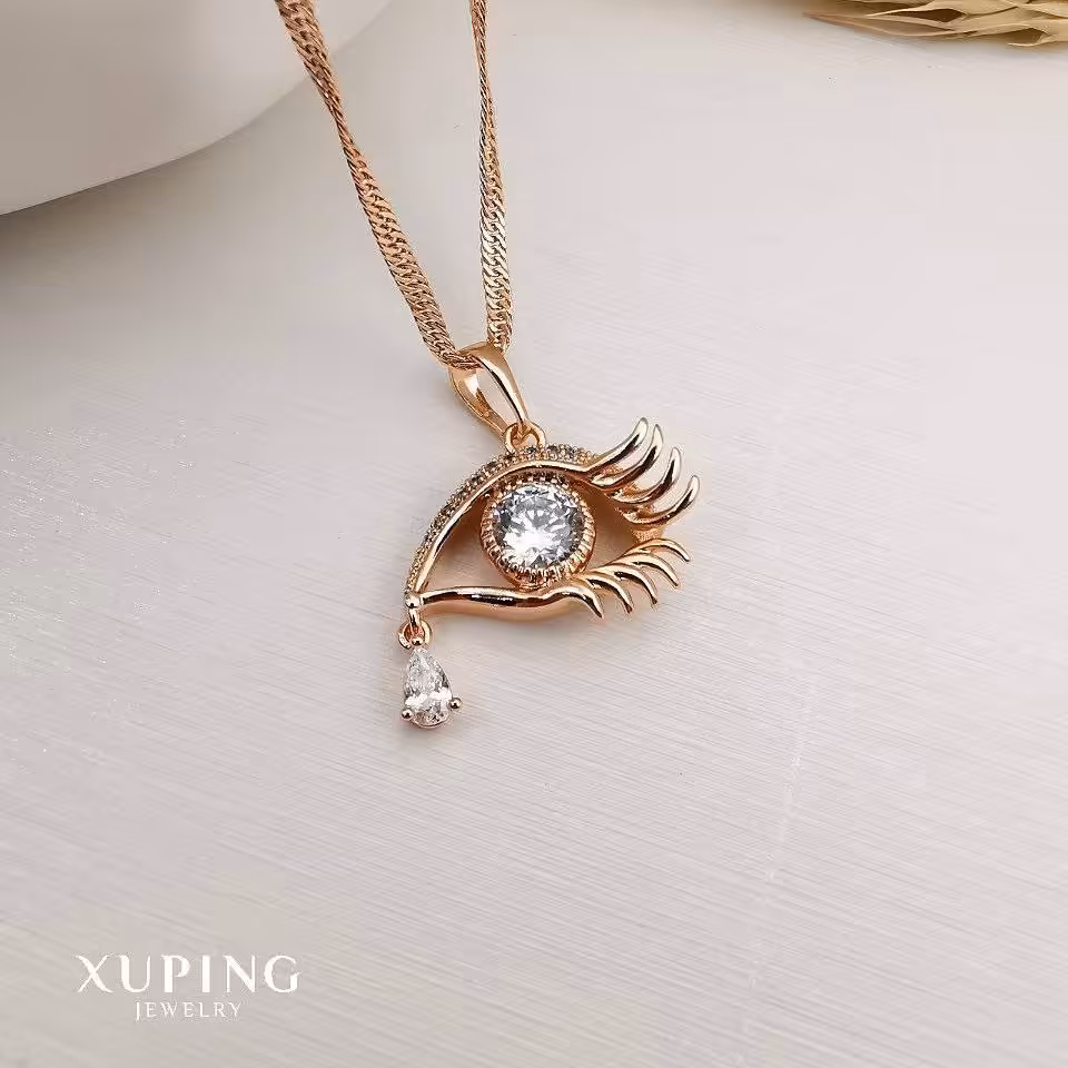 پلاک تک بدون زنجیر طرح چشم برند ژوپینگ رنگ ثابت و ضدحساسیت،