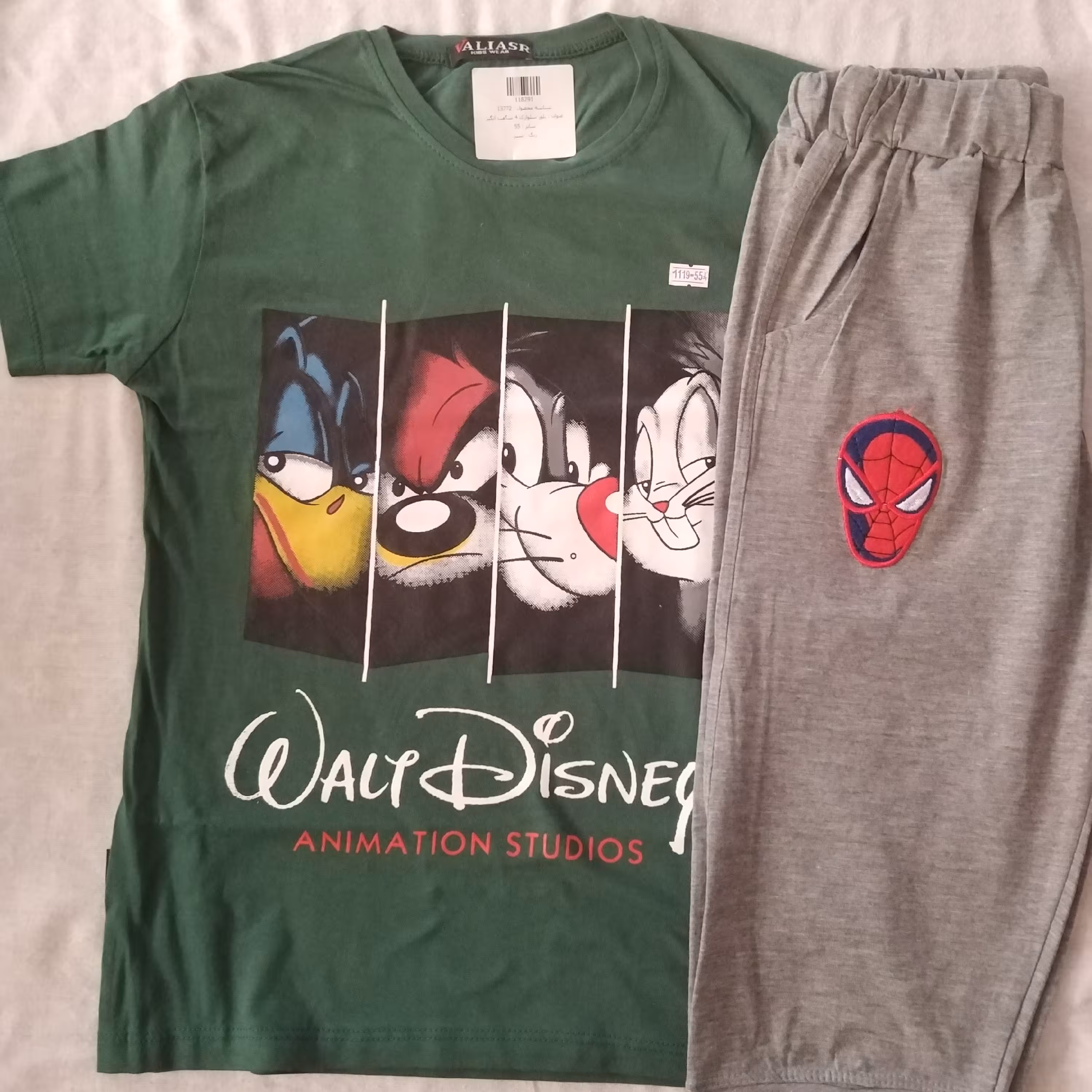 تیشرت شلوارک پسرونه طرح 4 شخصیتی، سایز 55