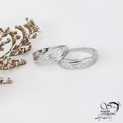 حلقه ست نقره با نگین اتمی عیار925 کد 12452