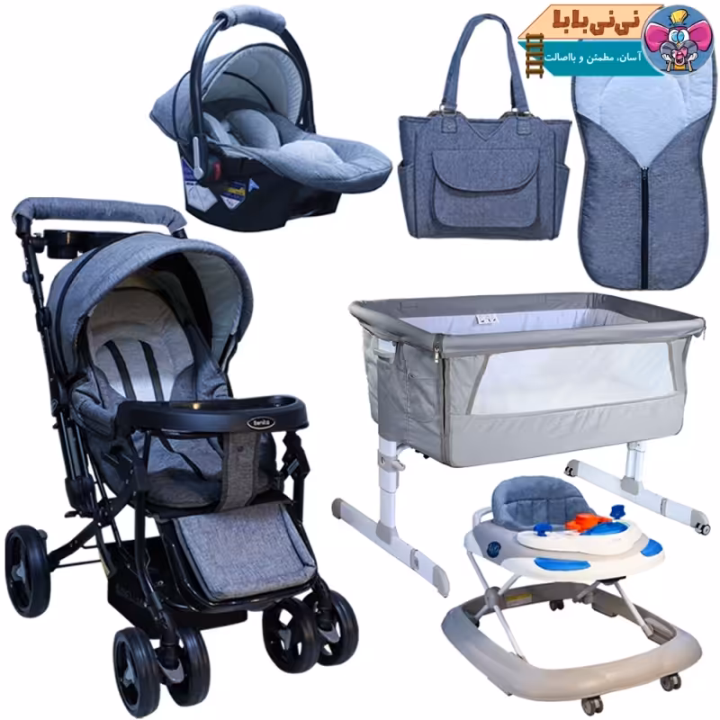 ست 6تکه کالسکه دلیجان طرح baby4life کد T204