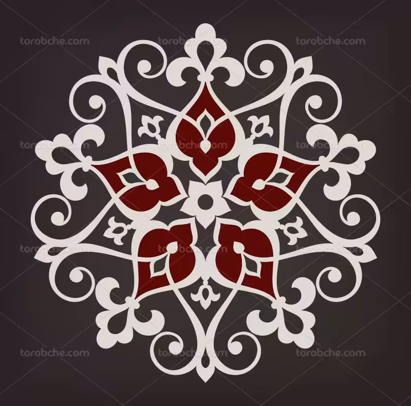 وکتور نشان اسلیمی سفید | گرافیک با طعم تربچه