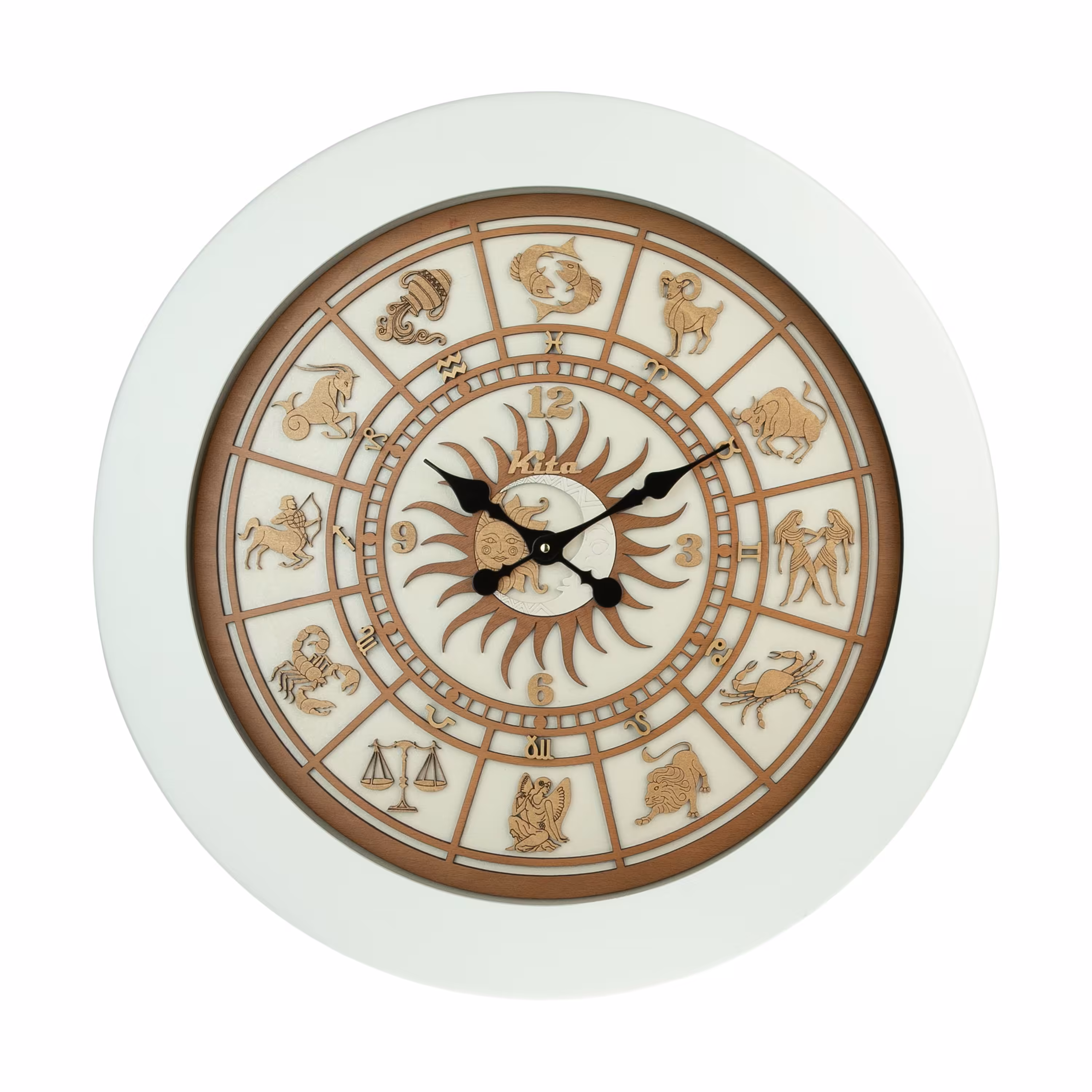 ساعت دیواری چوبی مدل کیتا رویال کد CKS 617-W60 - (قطر 60 cm)
