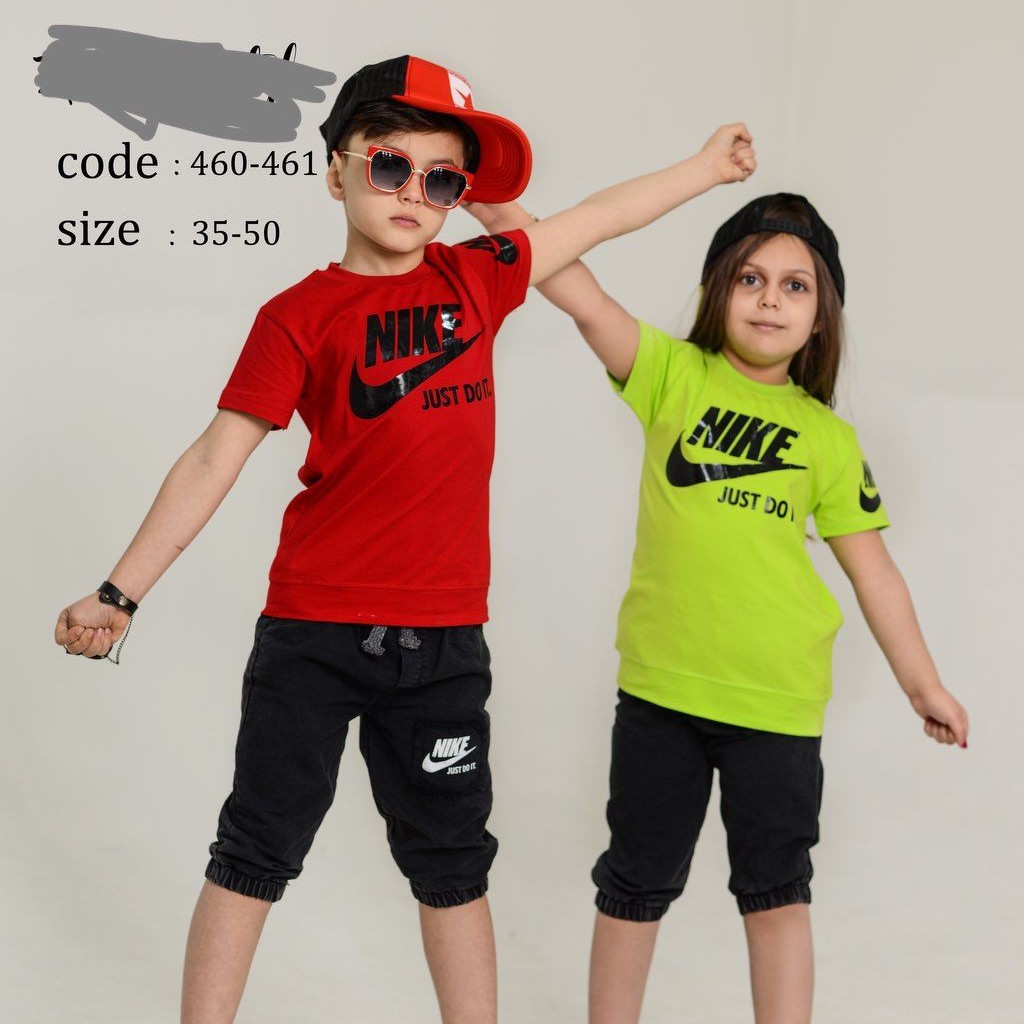تیشرت وشلوارک خواهر برادری سایز 35تا50