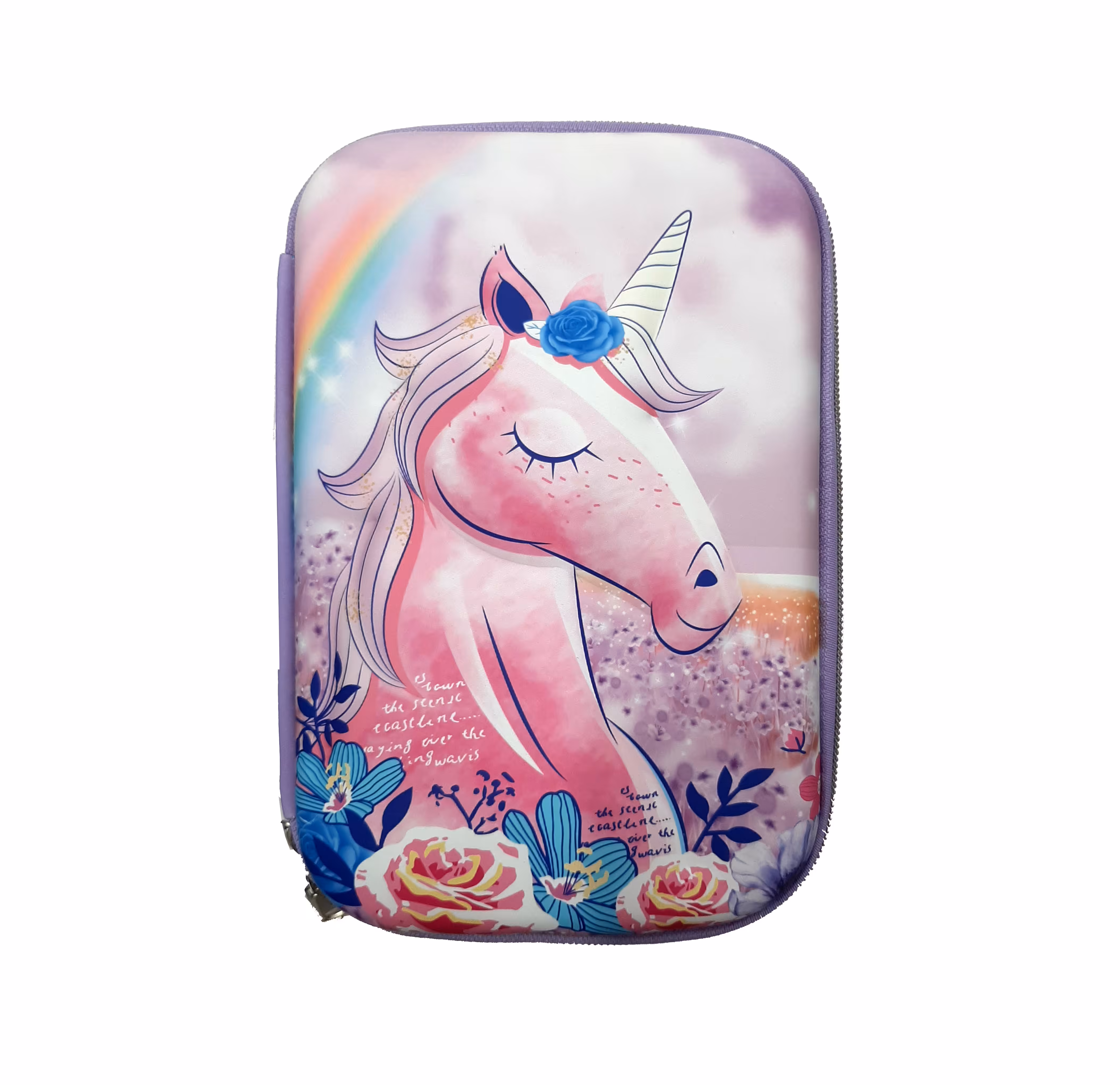 جامدادی کتابی سه بعدی بزرگ طرح یونیکورن و گل