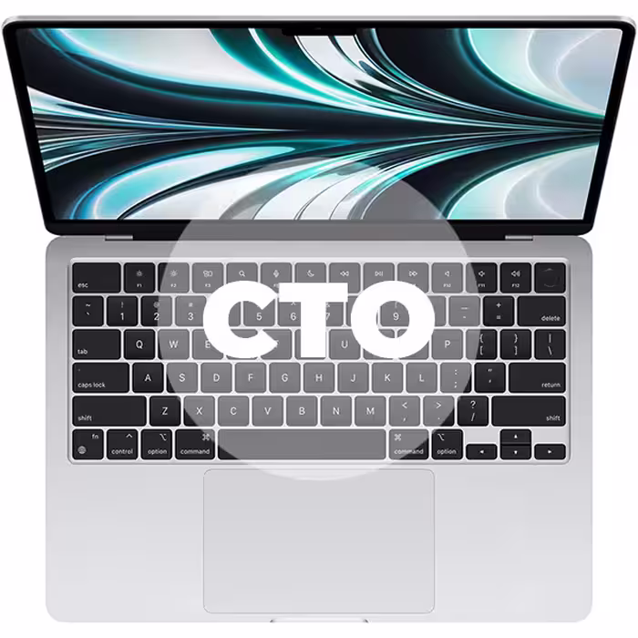 مک بوک ایر 13.6 اینچ M2 کاستوم پردازنده 8core - 10core حافظه رم 16 گیگابایت هارد 1 ترابایت نقره ای