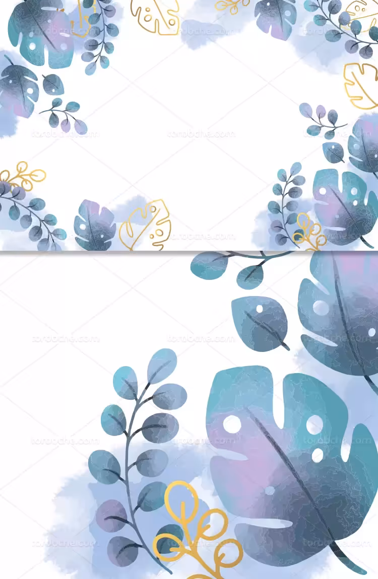 وکتور کادر برگ آبی | گرافیک با طعم تربچه