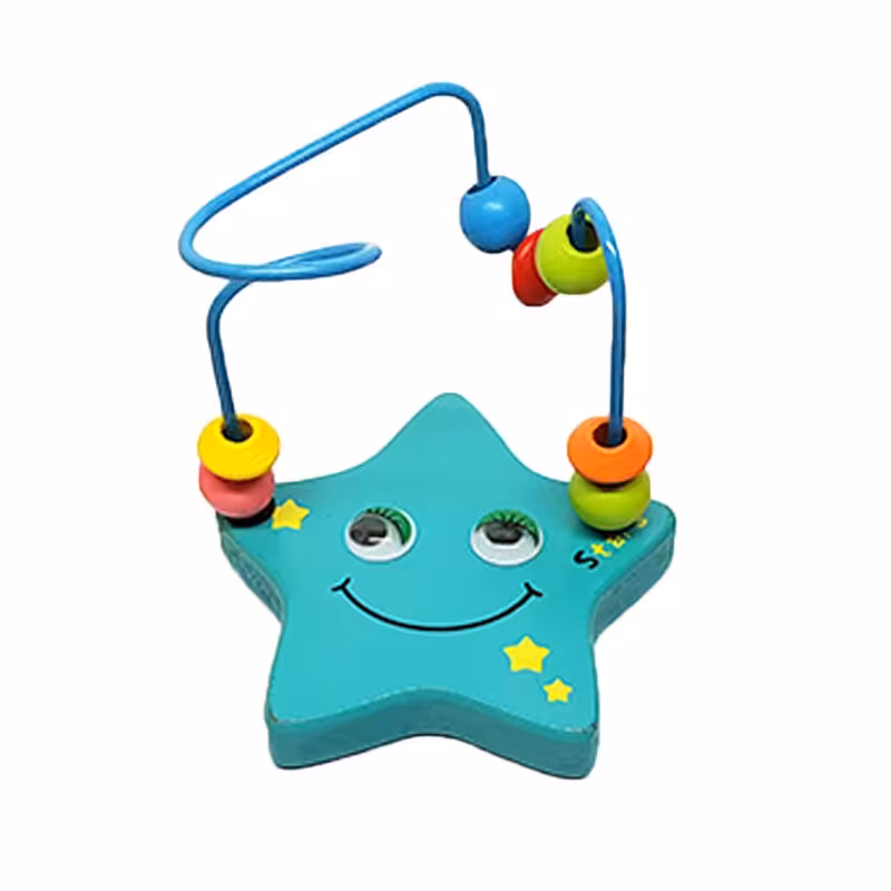 میله و مهره چوبی کودک طرح ستاره مدل 6150