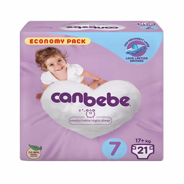 پوشک جان به به (Canbebe) سایز 7 بسته 21 عددی
