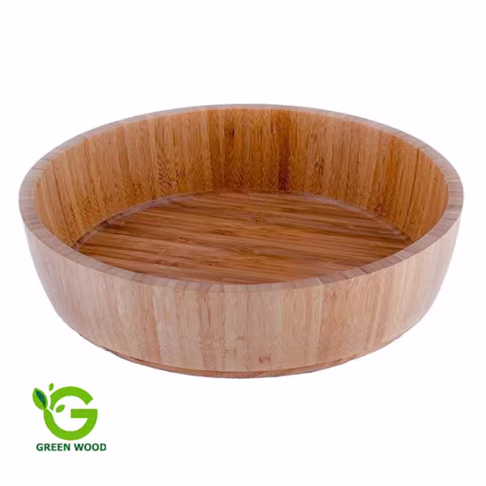 کاسه میوه و سالاد چوبی بامبو مدل D26 کد Gw141001005