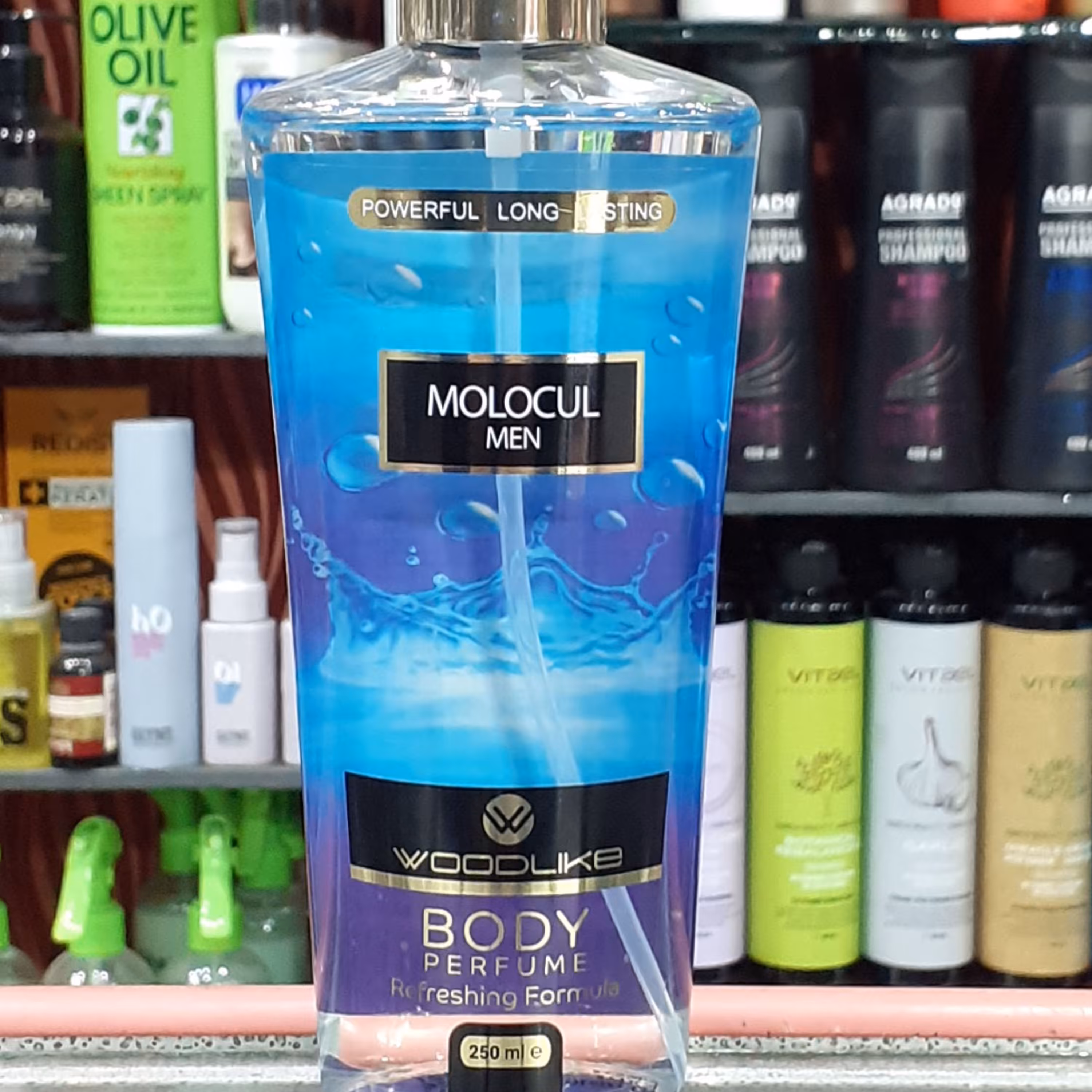 بادی اسپلش مردانه وودلایک مولکول  molocul رایحه تلخ و خنک حجم 250 میل