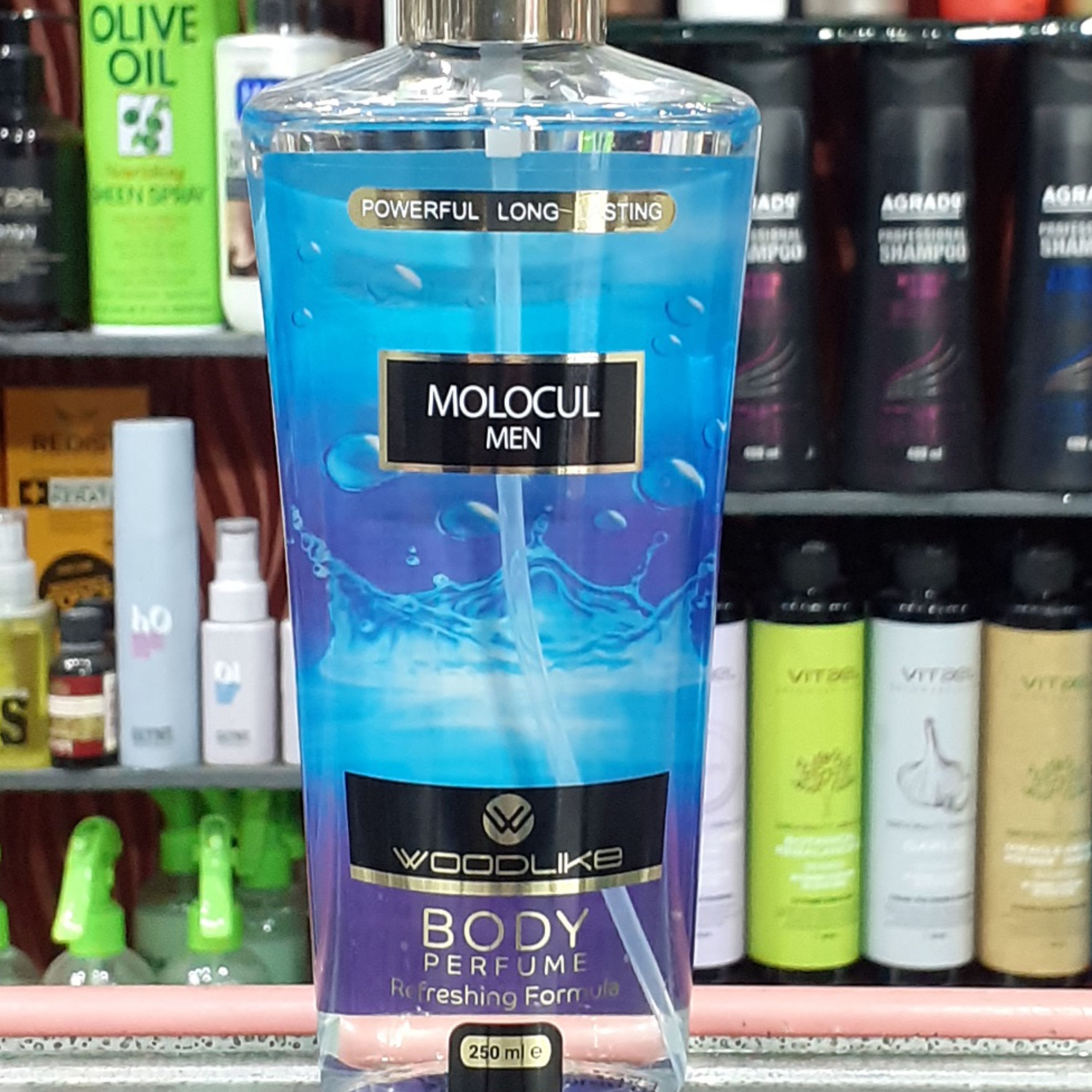 بادی اسپلش مردانه وودلایک مولکول  molocul رایحه تلخ و خنک حجم 250 میل