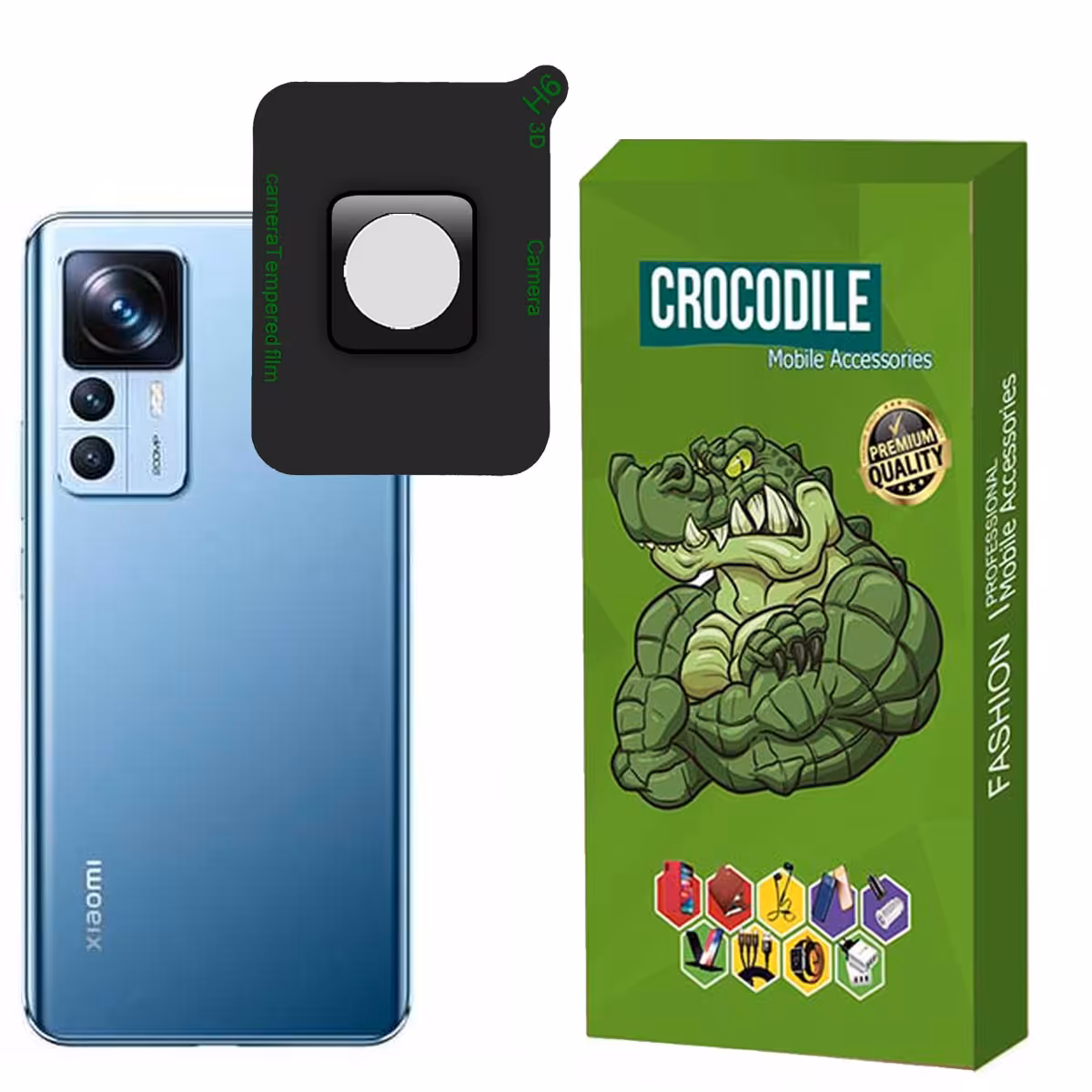 محافظ لنز دوربین کروکودیل مدل C-3D مناسب برای گوشی  شیائومی   Mi 12T Pro