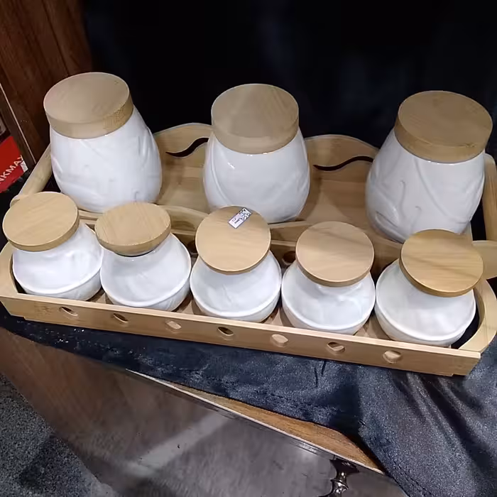 پاسماوری با جا ادویه چوب چینی کف و درب ها چوب بامبو ضد اب جنس چینی سبو و با کیفیت از برند معروف ریور