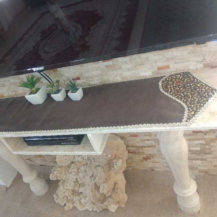 رومیزی  و رانر شیک یک عدد 130×50و یک عدد 110×35و یک عدد 1×1و6 عدد 45×45