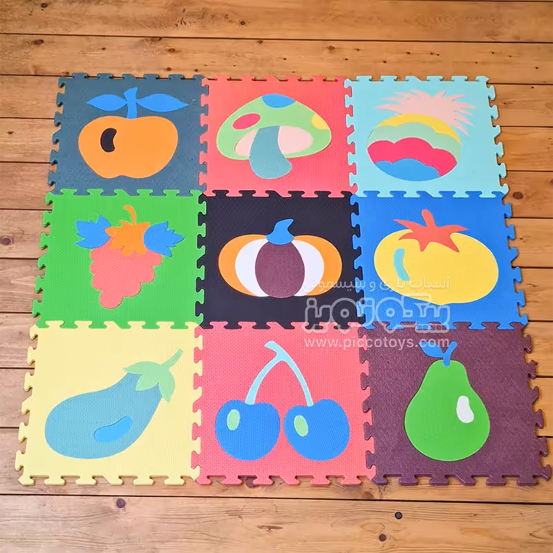 کفپوش کودک فومی طرح میوه 9 عددی 33*33 سانتی متری مدل P/2025/MI